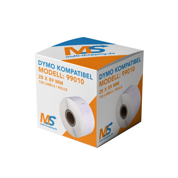 Label Etiketten kompatibel für Dymo 99010 - 28 x 89 mm - 130 Label S0722370