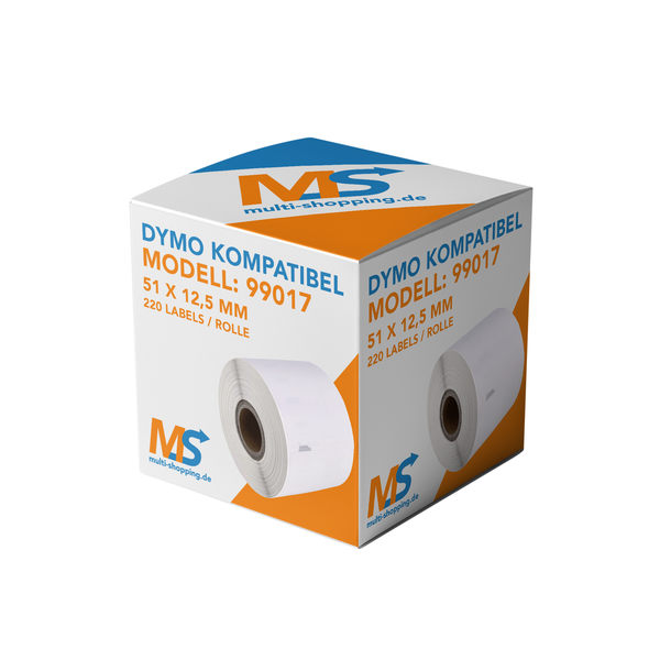 Label Etiketten kompatibel für Dymo 99017 - 51 x 12,5 mm - 220 Label S0722460