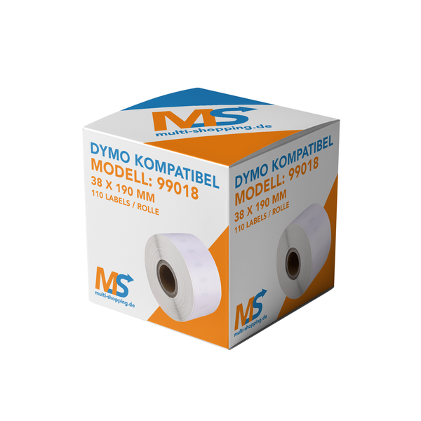 Label Etiketten kompatibel für Dymo 99018 - 38 x 190 mm - 110 Label S0722470