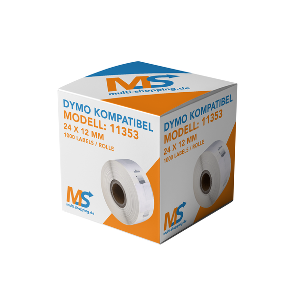 Label Etiketten kompatibel für Dymo 11353 - 24 x 12 mm - 1.000 Label S0722530