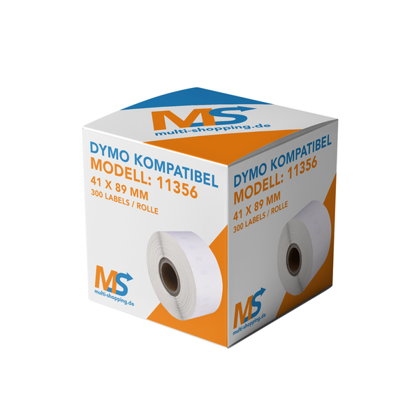 Label Etiketten kompatibel für Dymo 11356 - 41 x 89 mm - 300 Label S0722560