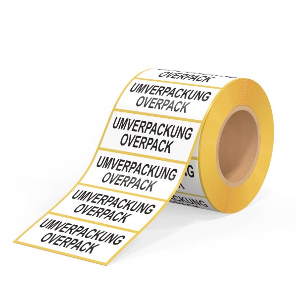 Selbstklebendes Etikett Gefahrgutaufkleber 100 x 50 mm – Umverpackung / Overpack 500 Etiketten